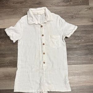 Roxy ROMPER Cream Short-Sleeve Button-Down